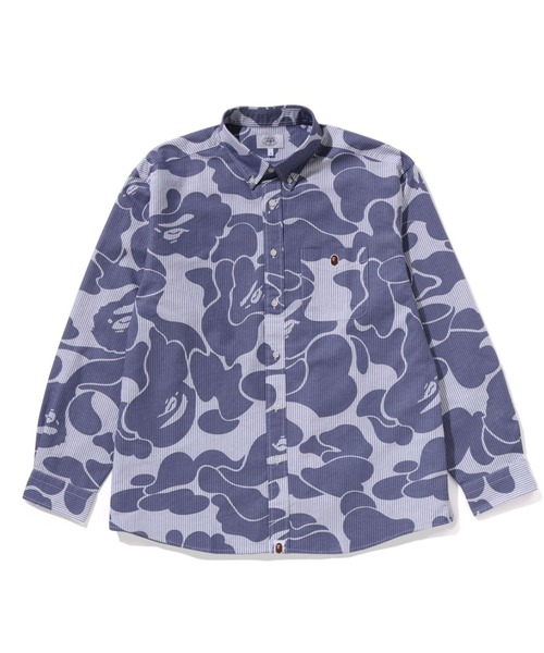 A BATHING APE（アベイシングエイプ） シャツ STRIPE CAMO RELAXED FIT