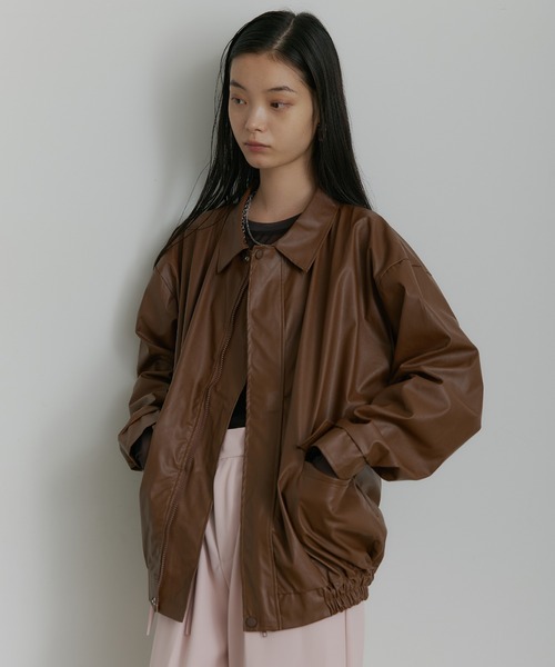 SEN TOKYO ブルゾン アウター ビッグシルエットレザーブルゾン