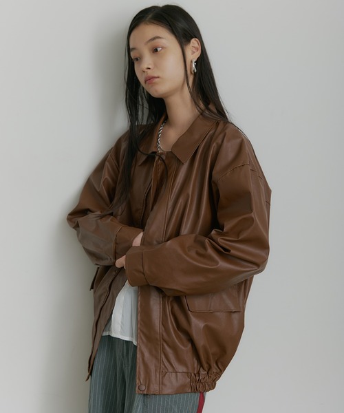 SEN TOKYO ブルゾン アウター ビッグシルエットレザーブルゾン