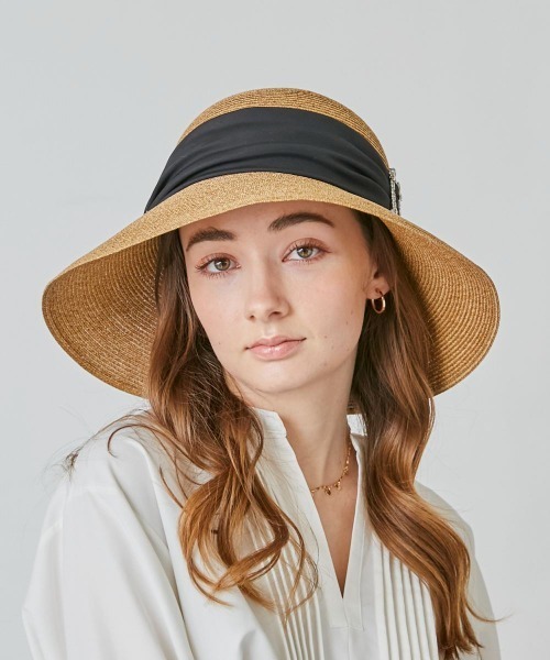 「Chapeau d' O」 ストローハット M/57.5cm ブラック レディース_画像8