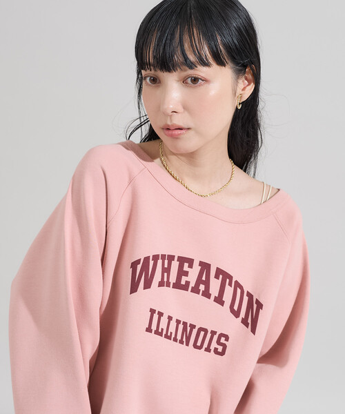 MICANA マイカーナ ボリュームスリーブ ロゴスウェット フリー ピンク FREAK'S STORE（フリークスストア） トレーナー スウェット 2WAY