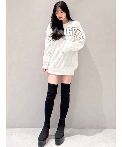 GYDA トレーナー スウェット 「ZOZO限定」サテン×刺繍の組み合わせロゴ