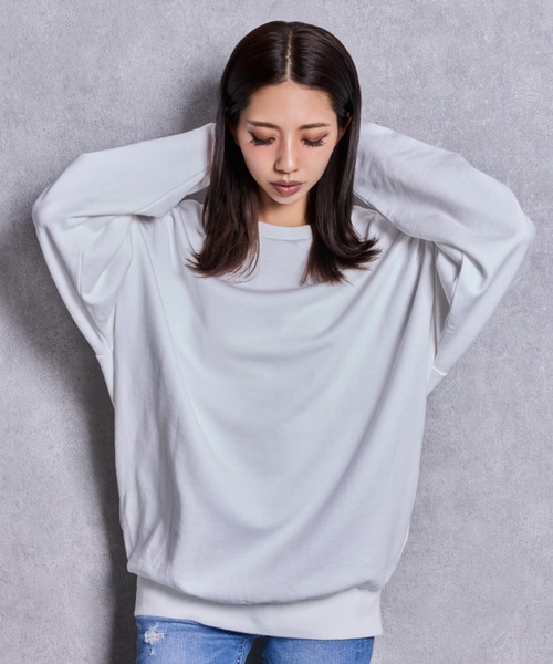 GYDA（ジェイダ） トレーナー スウェット 「ZOZO限定」サテン×刺繍の