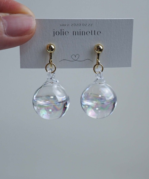 CERCA アレルギー対応 イヤリング jolie minette/お水入り オーロラ