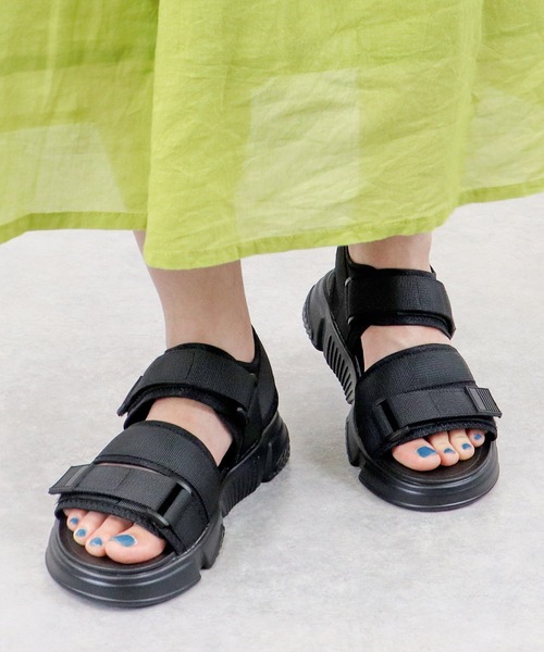 「Dedes」 フラットサンダル 42 ブラック×ブラック レディース_画像8