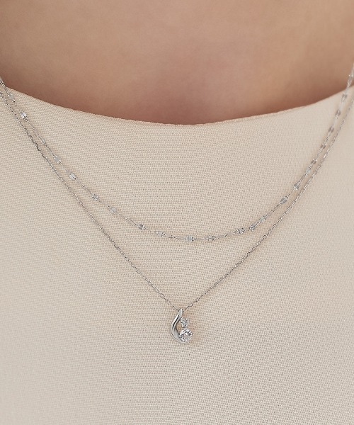 レディースシルバーネックレス 彫り物ネックレス TEN. - グリッドネックレス SV シルバー ネックレス 全長 55cm