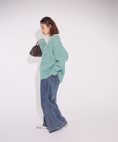 ニット セーター ブークレMIXニットチュニック レディース