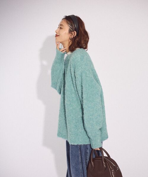 ニット セーター ブークレMIXニットチュニック レディース