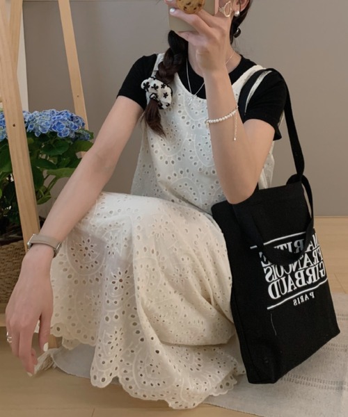 「FREE STYLISTS」 ノースリーブワンピース FREE ホワイト レディース_画像9