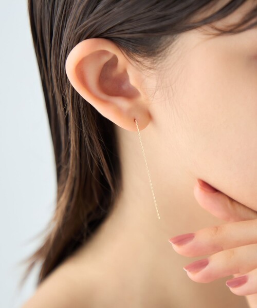 ete（エテ） ピアス K18YG ミラーカットチェーン ピアス レディース