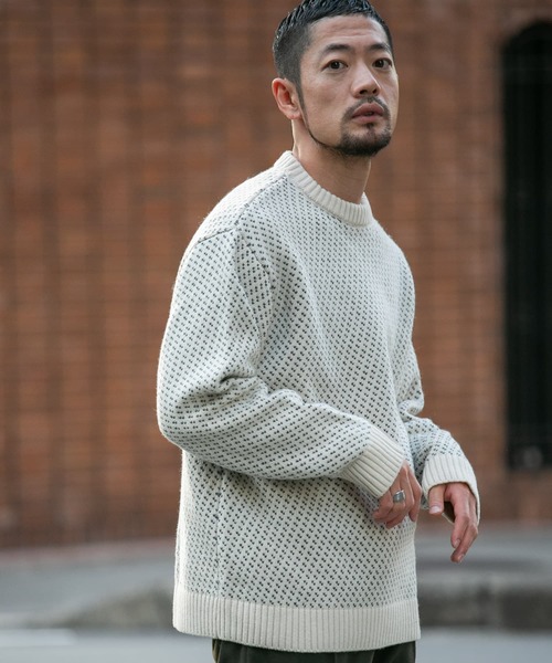 「URBAN RESEARCH ROSSO MEN」 長袖ニット SMALL グレー メンズ_画像6
