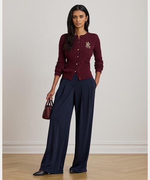 極美品✳︎ローレンラルフローレン大人気ネイビーケーブルニットカーディガンロゴ正規品 極美品✳︎ローレンラルフローレン大人気ネイビーケーブルニット