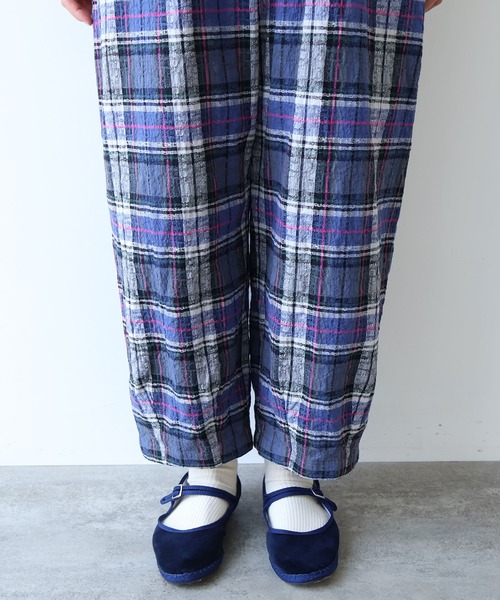 サロペット オーバーオール broken dobby check　サロペット レディースの画像