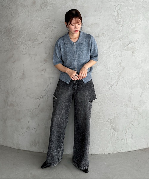 「feepur」 ニットカーディガン MEDIUM ブラック レディース_画像9