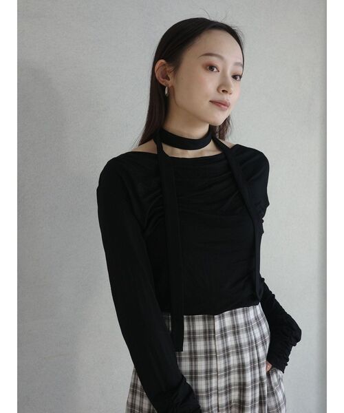 lagunamoon トップス LAGUNAMOON（ラグナムーン） tシャツ ドレープボウタイカットトップス