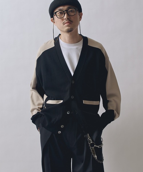 カーディガン SURJENT インターシャカーデガン メンズ