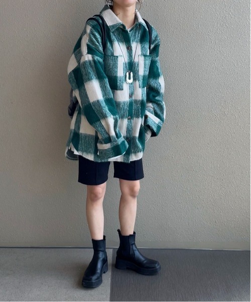 [feepur by saya] рубашка с длинным рукавом MEDIUM зеленый женский 