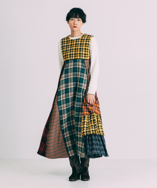 「Freada」 ノースリーブワンピース ONE SIZE イエロー レディースの画像