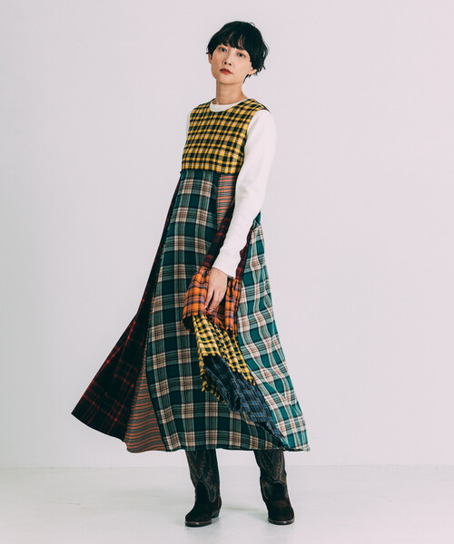 「Freada」 ノースリーブワンピース ONE SIZE イエロー レディースの画像