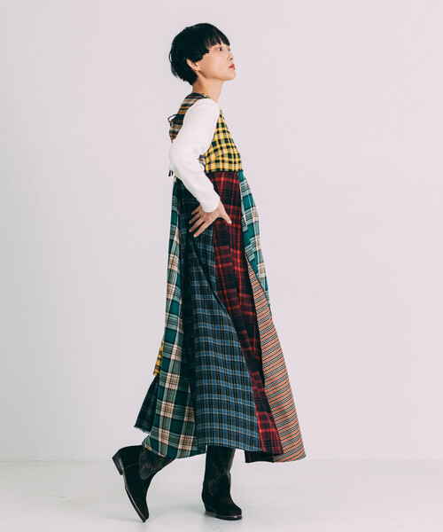 「Freada」 ノースリーブワンピース ONE SIZE イエロー レディースの画像