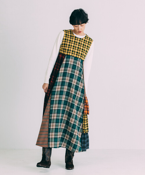 「Freada」 ノースリーブワンピース ONE SIZE イエロー レディースの画像