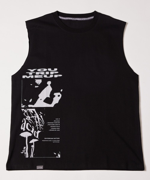 「AIVER」 ノースリーブトップス LARGE チャコールグレー メンズ_画像5
