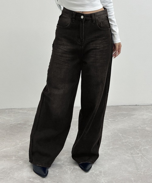 懌*☂様 Fadepants ブラックワイドデニムパンツ 懌*☂様 Fadepants ブラックワイドデニムパンツ FOLLOWIN
