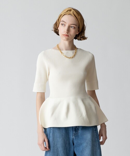「allureville」 半袖ニット 2 ブルー レディースの画像
