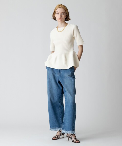 「allureville」 半袖ニット 2 ブルー レディースの画像