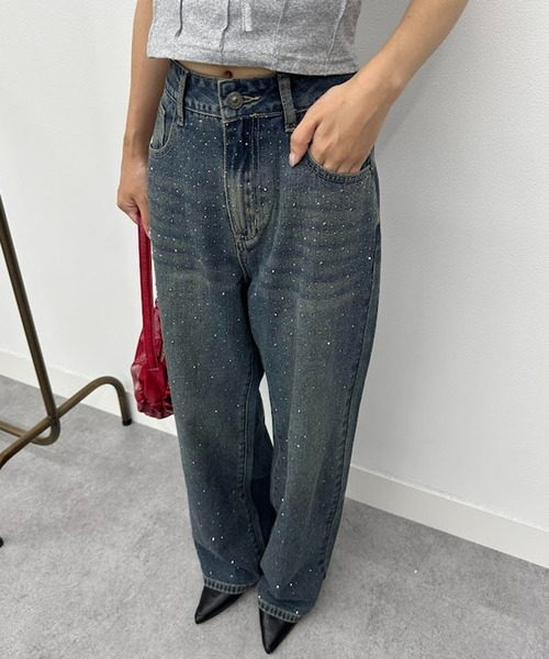 「solleim」 デニムパンツ M ネイビー レディース_画像2