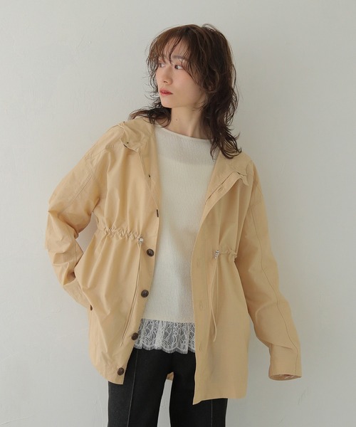 コート アウター 「CLEIO」-春アウター- セミシアーフード付きブルゾン SEMI-SHEER HOODED BLOUSON レディース_1