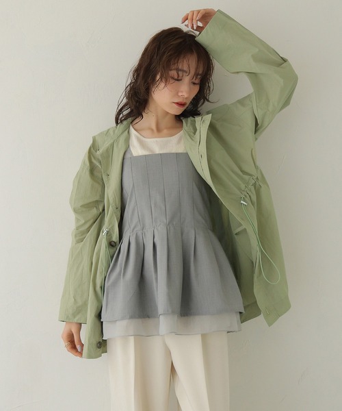 コート アウター 「CLEIO」-春アウター- セミシアーフード付きブルゾン SEMI-SHEER HOODED BLOUSON レディース_2