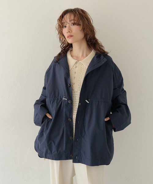 コート アウター 「CLEIO」-春アウター- セミシアーフード付きブルゾン SEMI-SHEER HOODED BLOUSON レディース