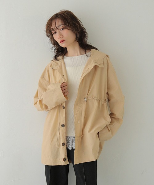 コート アウター 「CLEIO」-春アウター- セミシアーフード付きブルゾン SEMI-SHEER HOODED BLOUSON レディース_6