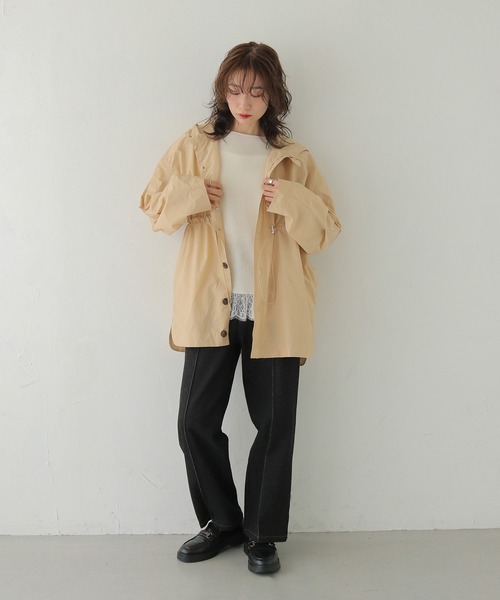 コート アウター 「CLEIO」-春アウター- セミシアーフード付きブルゾン SEMI-SHEER HOODED BLOUSON レディース_17