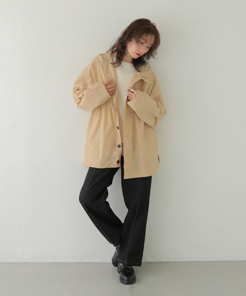 未使用 Hevo イーヴォ フード付きブルゾン 50 ベージュ CLEIO（クレイオ） コート アウター 「CLEIO」-春アウター- セミシアー