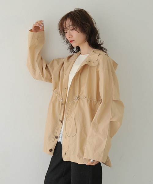 コート アウター 「CLEIO」-春アウター- セミシアーフード付きブルゾン SEMI-SHEER HOODED BLOUSON レディース_9