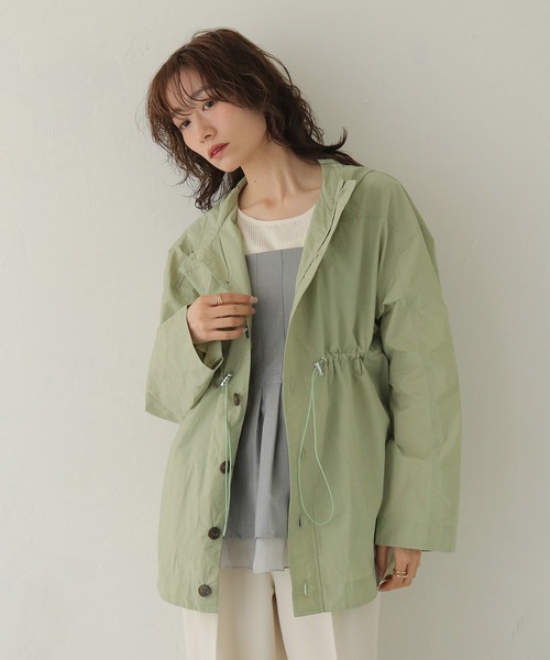 コート アウター 「CLEIO」-春アウター- セミシアーフード付きブルゾン SEMI-SHEER HOODED BLOUSON レディース_21