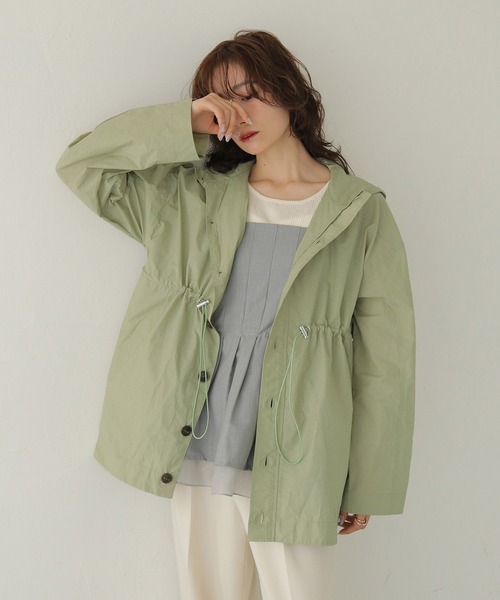 コート アウター 「CLEIO」-春アウター- セミシアーフード付きブルゾン SEMI-SHEER HOODED BLOUSON レディース_23