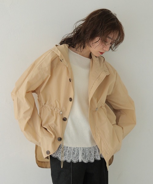 コート アウター 「CLEIO」-春アウター- セミシアーフード付きブルゾン SEMI-SHEER HOODED BLOUSON レディース_5