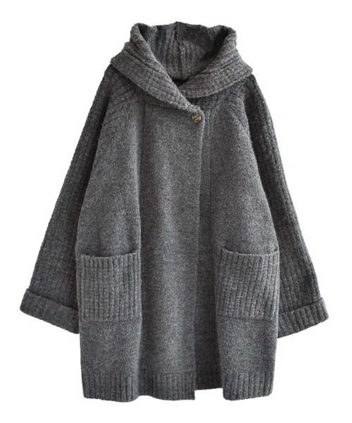 「zootie」 ニットカーディガン フリー チャコール レディース_画像4