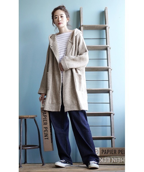 「zootie」 ニットカーディガン フリー チャコール レディース_画像8