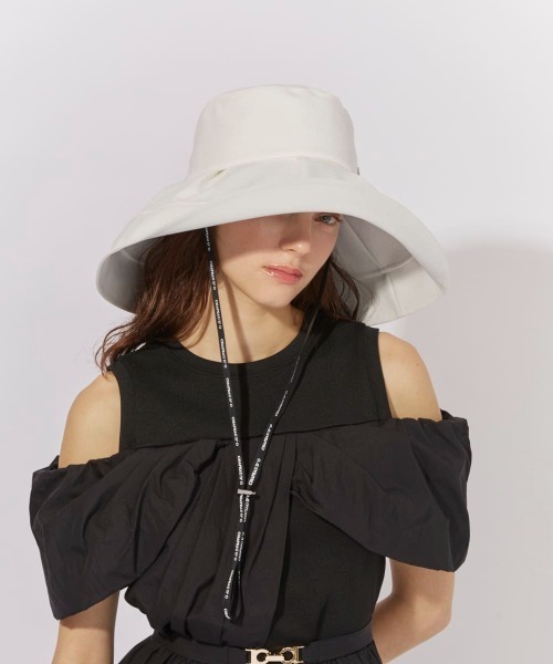 【美品】シャポード オーのUVキャペリンハット Chapeau d' O（シャポードオー） 帽子 ハット UV Tuck Capeline