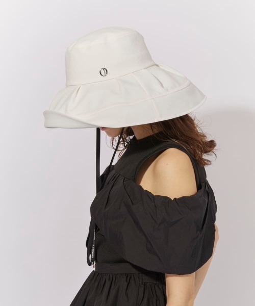 【美品】シャポード オーのUVキャペリンハット Chapeau d' O（シャポードオー） 帽子 ハット UV Tuck Capeline