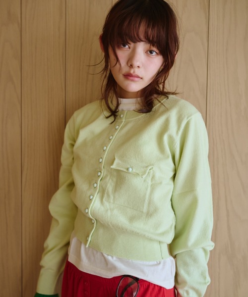 common gull products. カーディガン 夕凪のくるみボタンカーデ、芽心