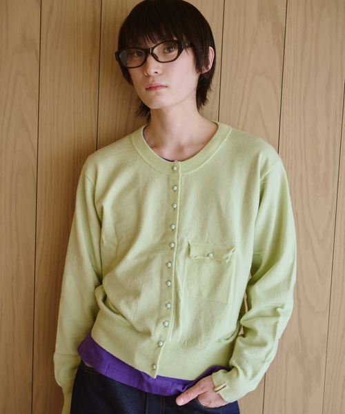 common gull products. カーディガン 夕凪のくるみボタンカーデ、芽心