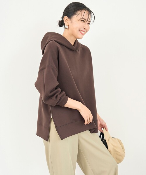 「UNFILO」 プルオーバーパーカー MEDIUM ベージュ レディース_画像3