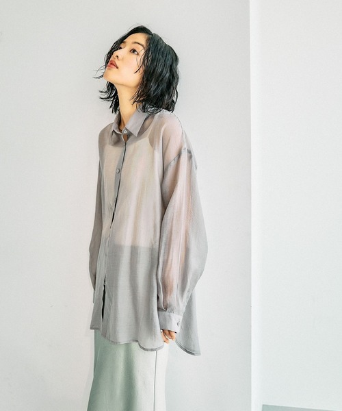 LEPSIM（レプシィム） ブラウス シャツ シアーシャツ長袖チュニック