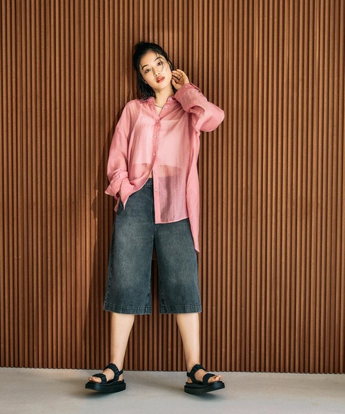 LEPSIM(レプシィム) ブラウス シャツ シアーシャツ長袖チュニック LEPSIM(レプシィム) ブラウス シャツ シアーシャツ長袖チュニック
