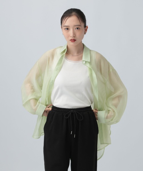 売り切れました。 LEPSIM（レプシィム） ブラウス シャツ シアーシャツ長袖チュニック